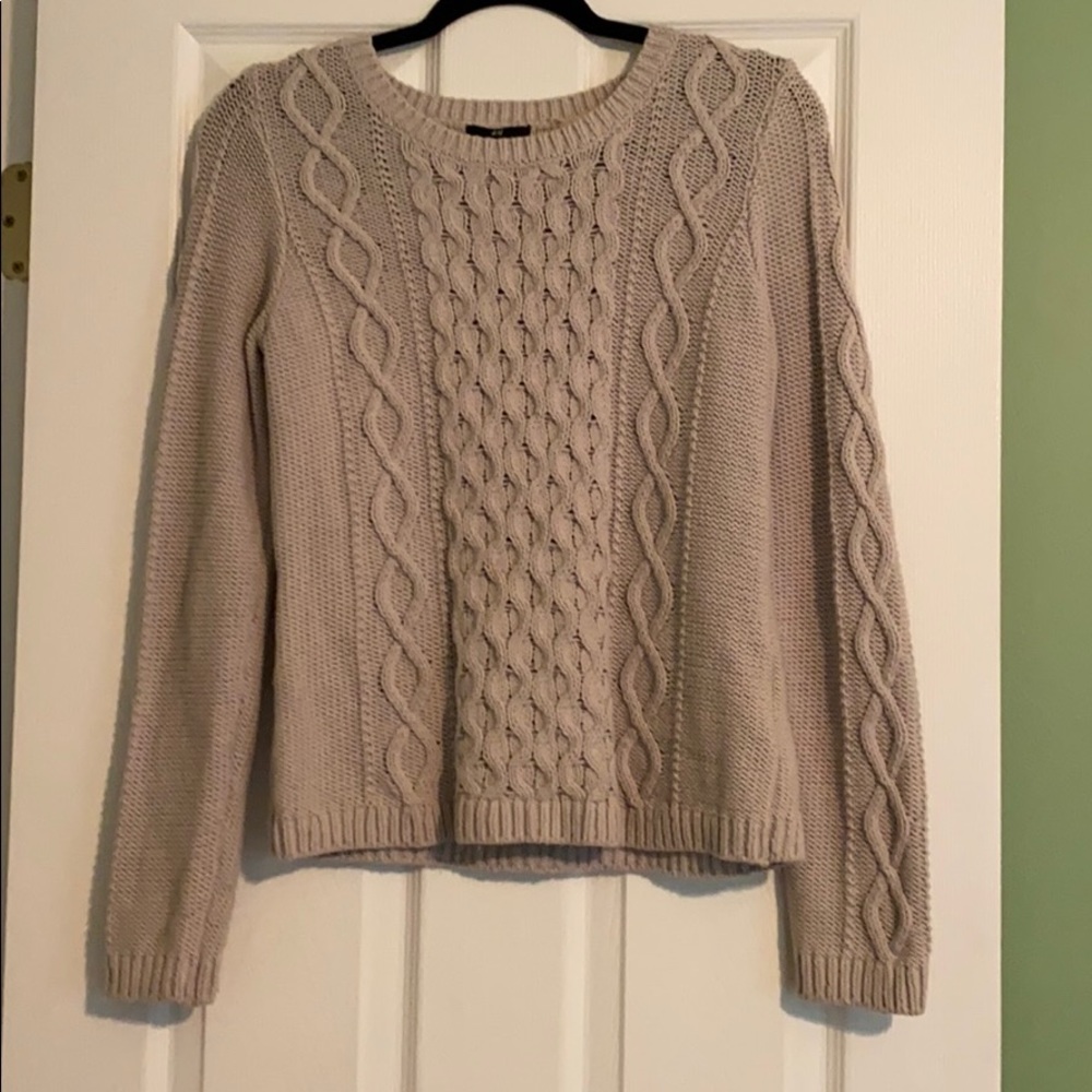 H&M Tan Cable Knit Sweater!